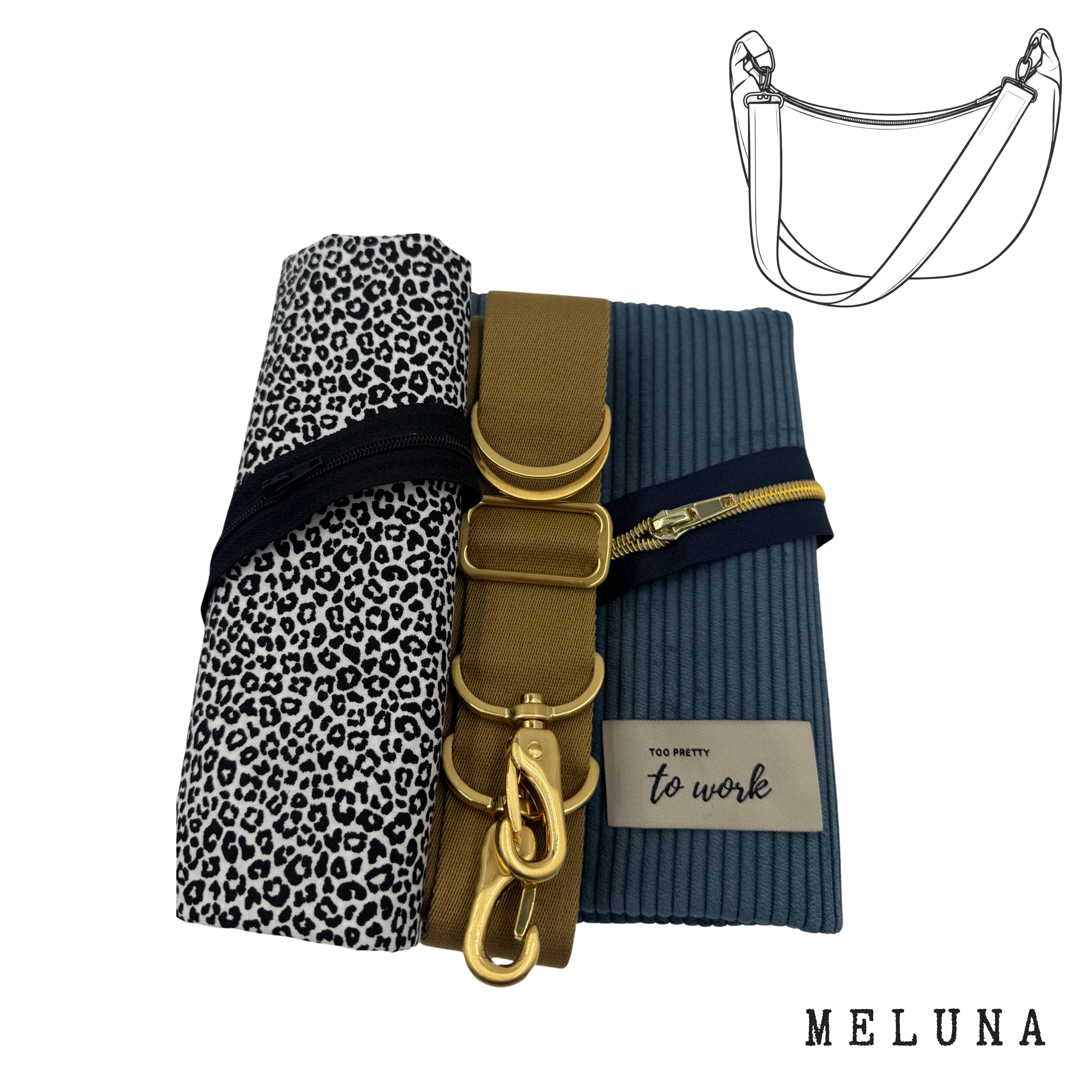 Nähpaket Tasche "MeLuna" aus Cord & Leo Gold 