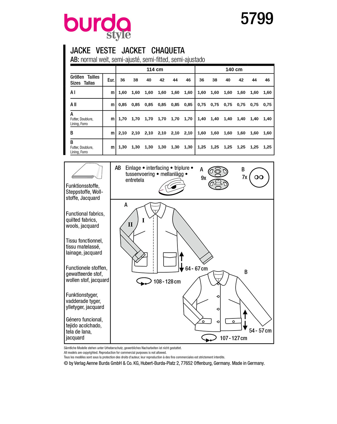burda Schnittmuster 5799 – Bild 3