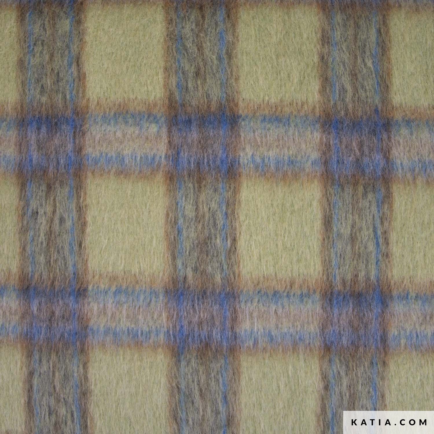 Mantelstoff Plaid Brushed Coat Herbstgrün