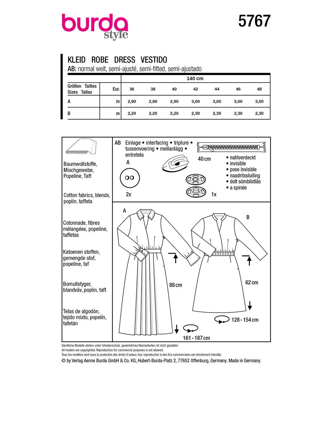 burda Schnittmuster 5767 – Bild 3