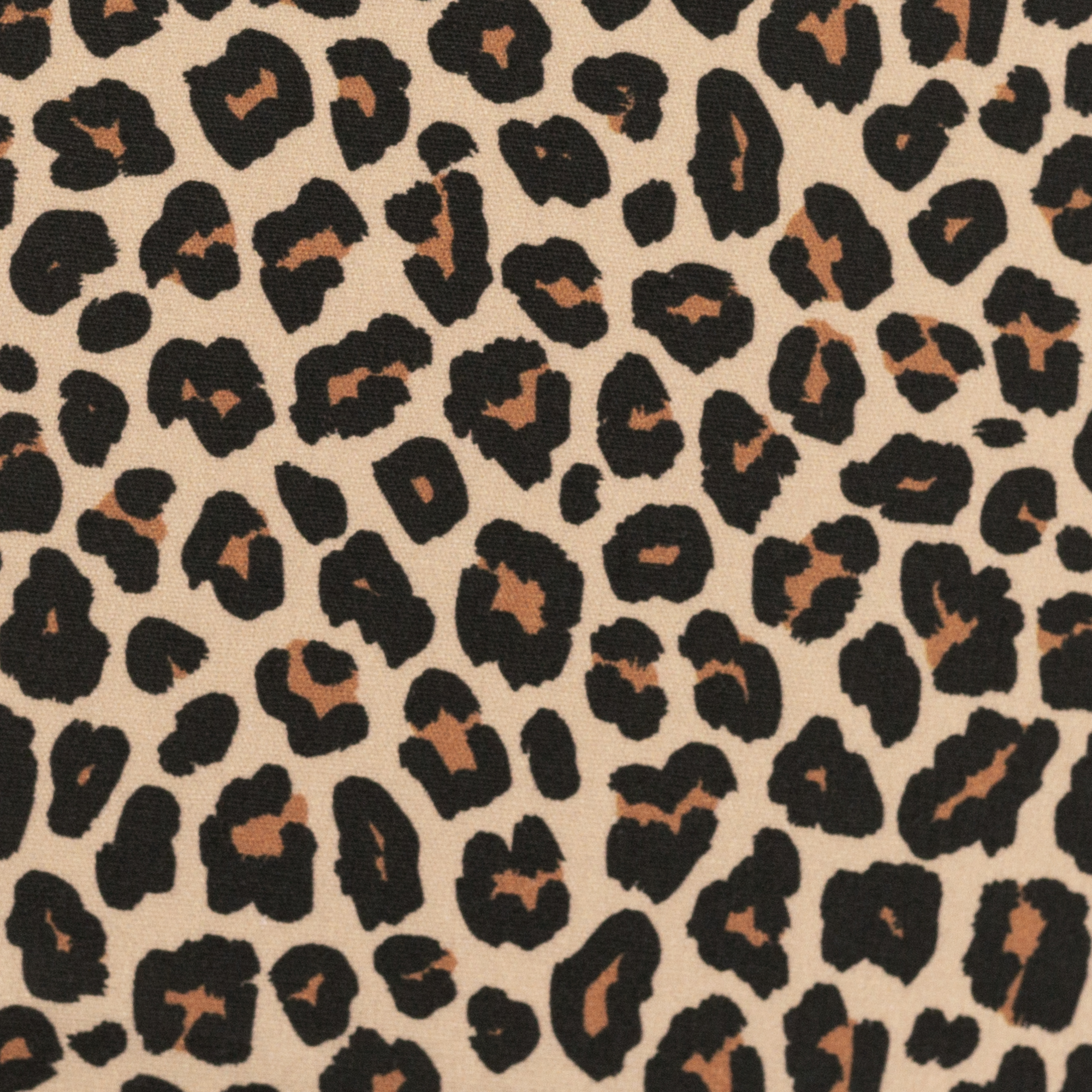 Baumwollstoff Leoparden-Print auf camelfarbenem Grund
