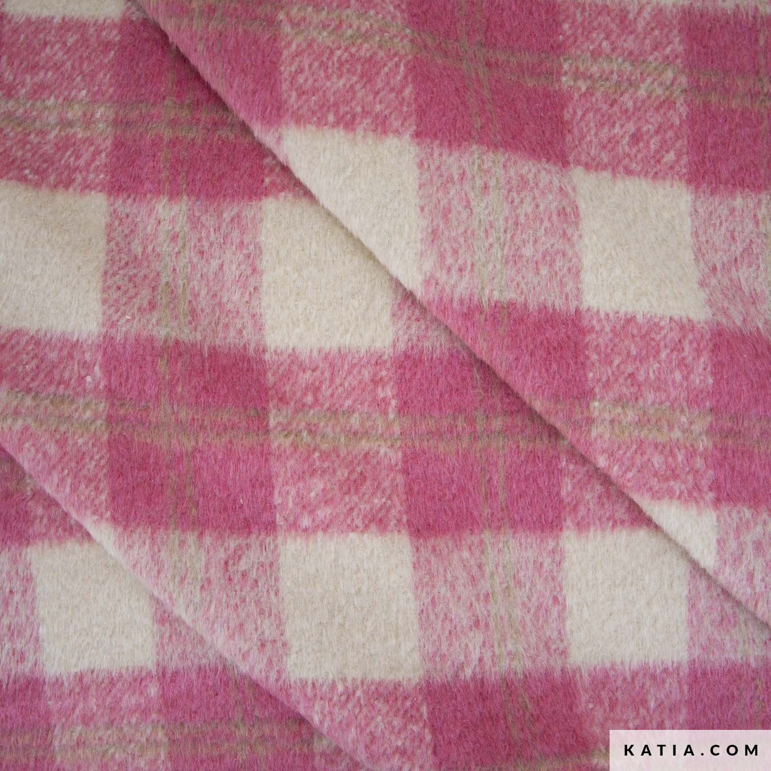 Mantelstoff Plaid Brushed Coat Rosatöne