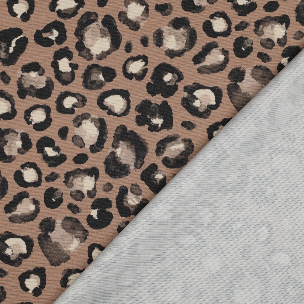 Canvas Leo Kamel – kräftiger Baumwoll-Canvas mit Leoparden-Print