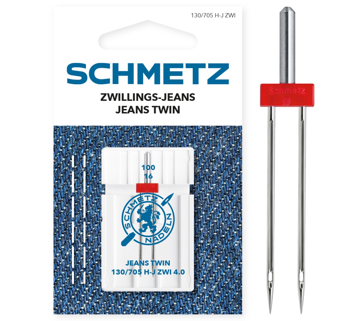 Schmetz Zwillings-Jeans-Nadel (4,0/100) | 130/705 H-J ZWI – offizielles SCHMETZ Produktfoto