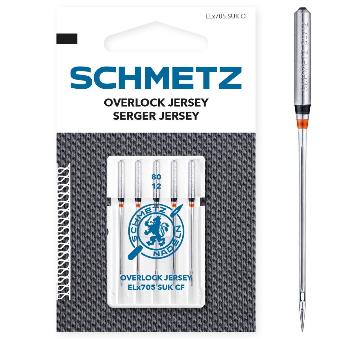 Schmetz Overlock Jersey-Nadel (90/14) | ELx705 SUK CF – offizielles SCHMETZ Produktfoto