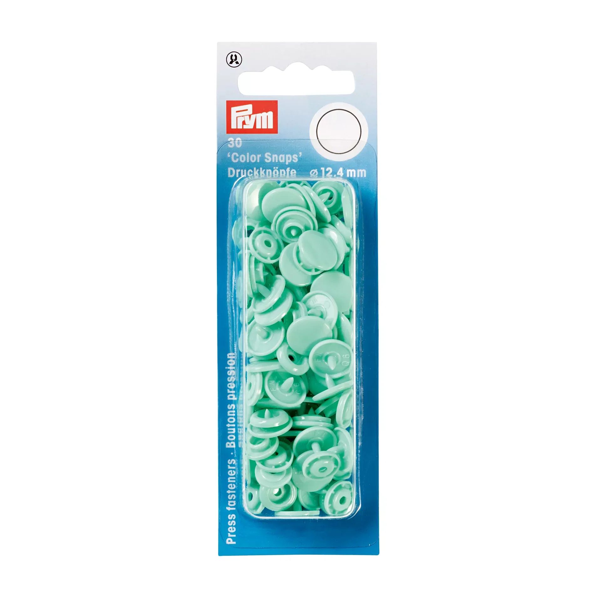 PRYM Nähfrei-Druckknöpfe "Color Snaps" rund 12,4mm mint  393119 – offizielles Prym Produktfoto