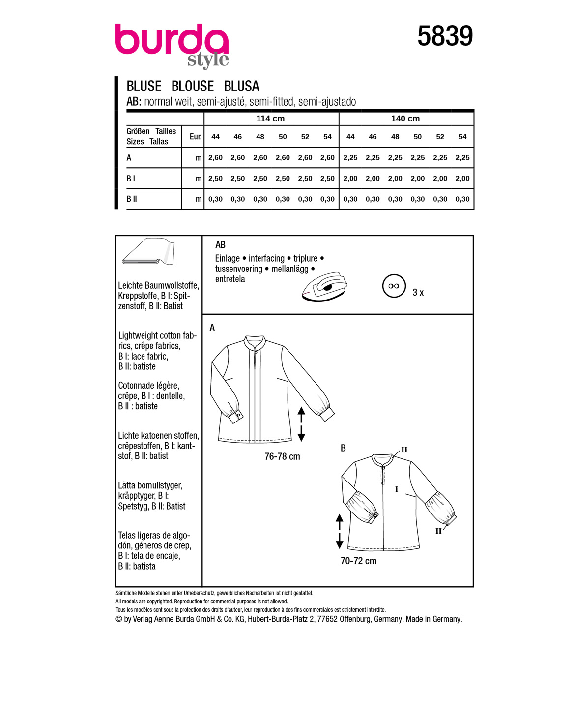 burda Schnittmuster 5839 – Bild 3