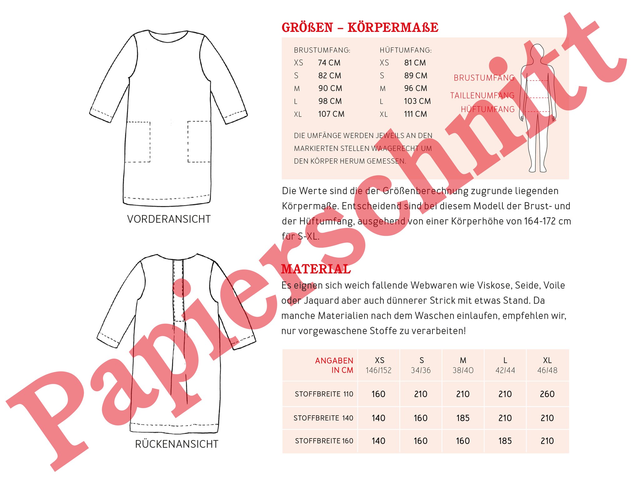 Schnittmuster FRAU YUMA • Kleid mit Rückenfalte STUDIO SCHNITTREIF