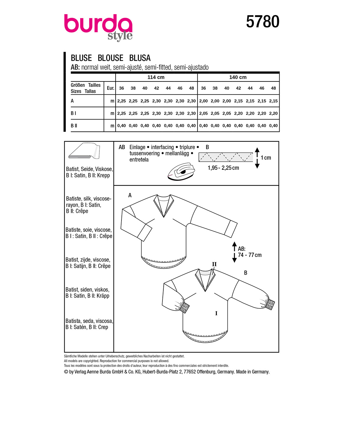 burda Schnittmuster 5780 – Bild 3