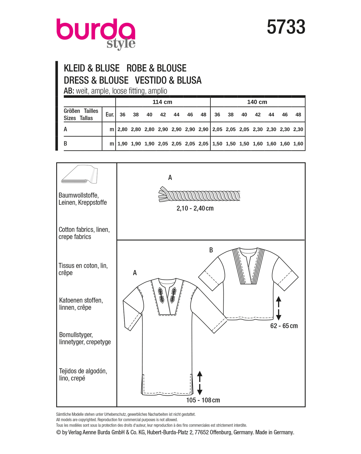 burda Schnittmuster 5733 – Bild 3