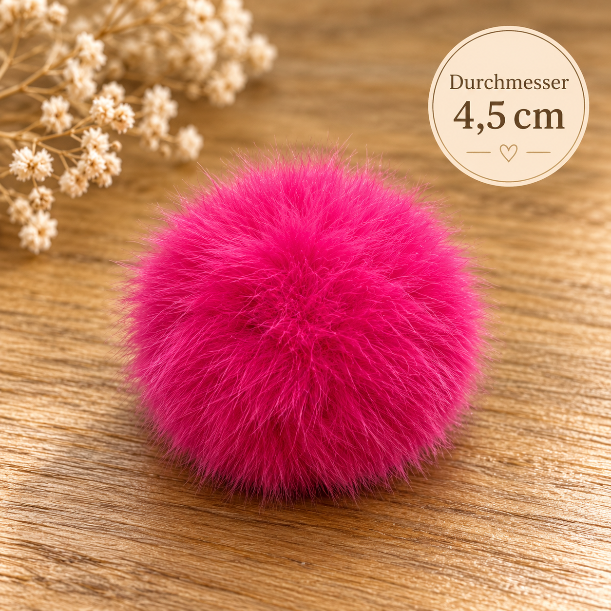 Kunstfell Bommel 4,5 cm Pink