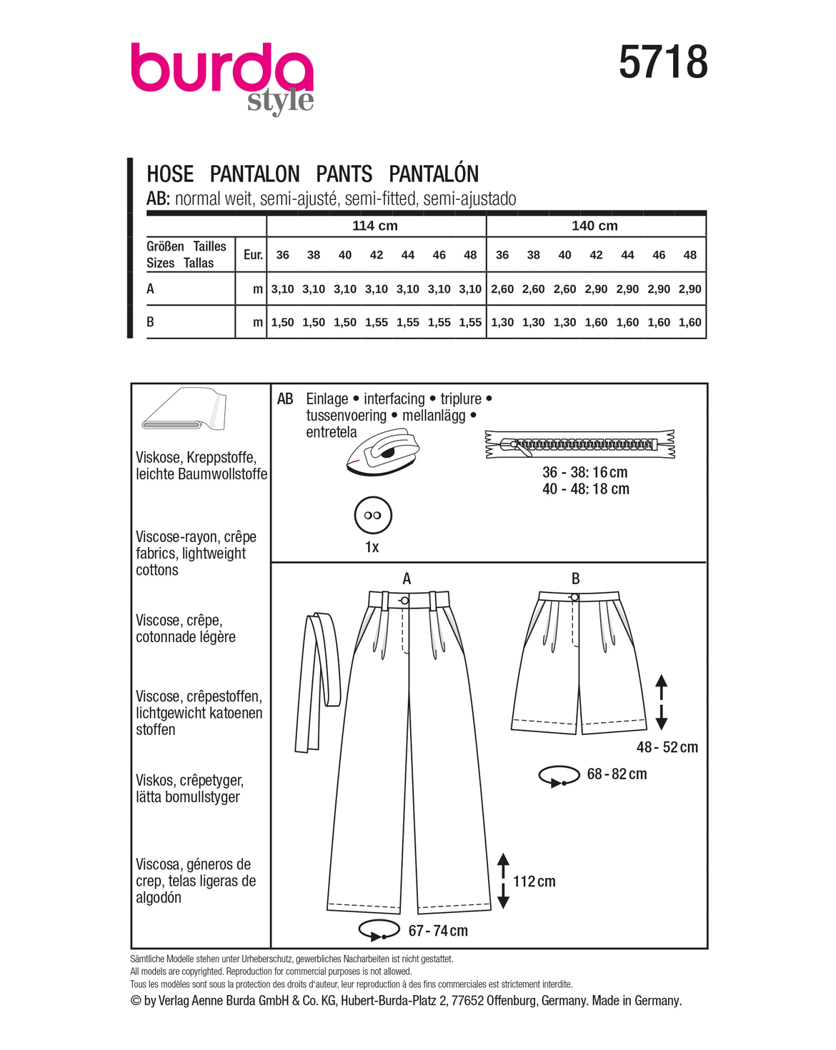 burda Schnittmuster 5718 – Bild 3