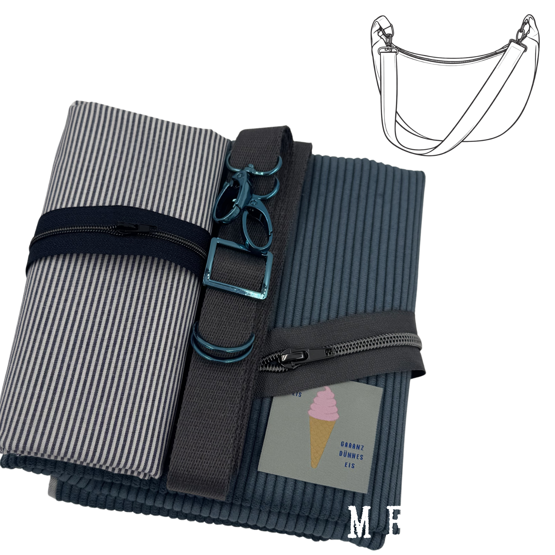 Nähpaket Tasche "MeLuna" aus Cord