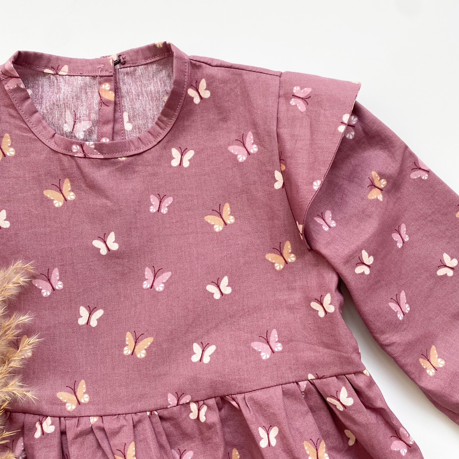 Baumwolle Popeline Vögel Altrosa