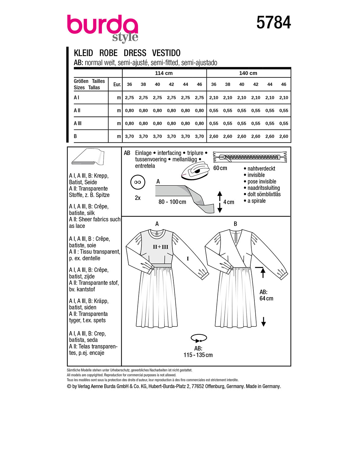 burda Schnittmuster 5784 – Bild 3