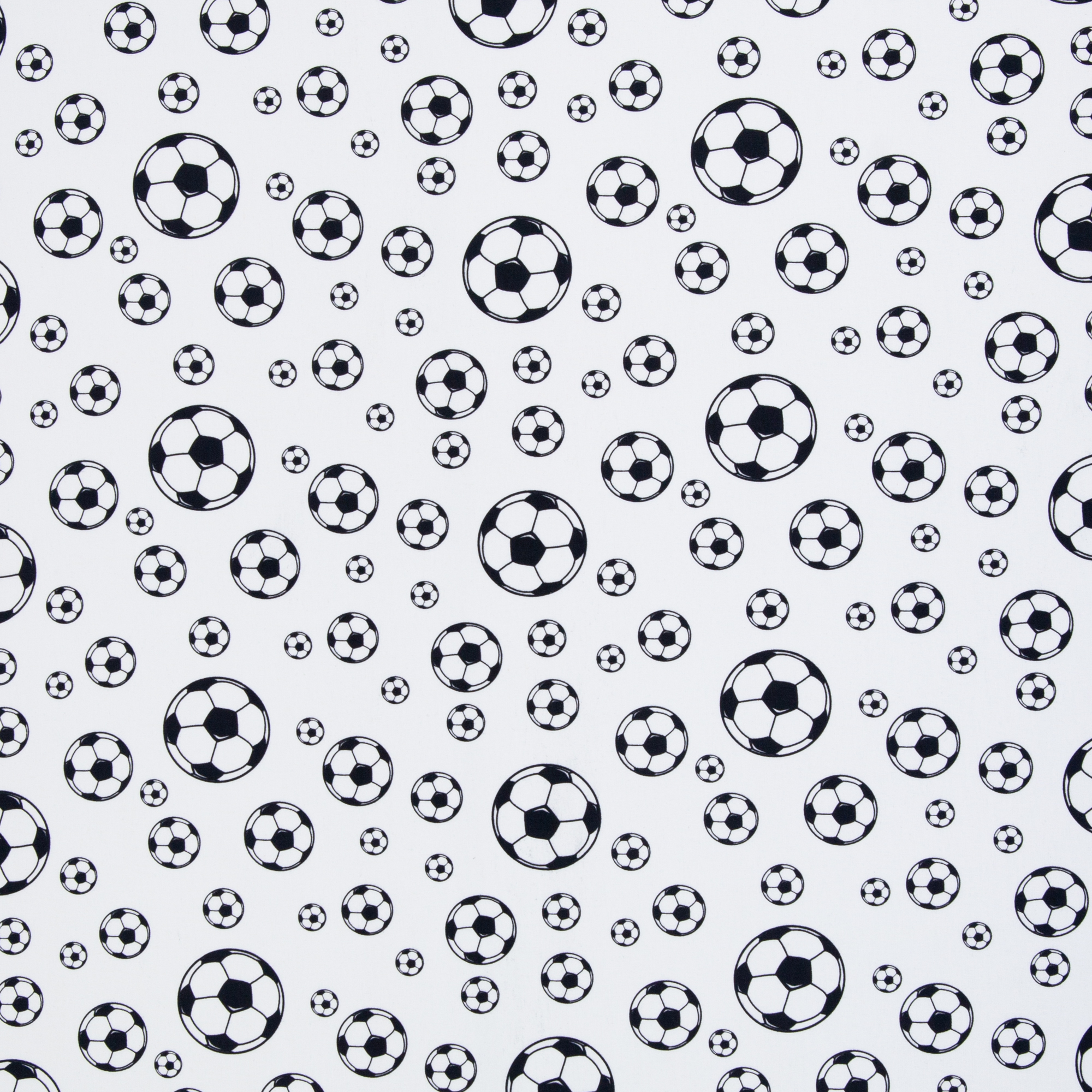 Baumwollstoff Fußball „Fußbälle“ – schwarz/weiß