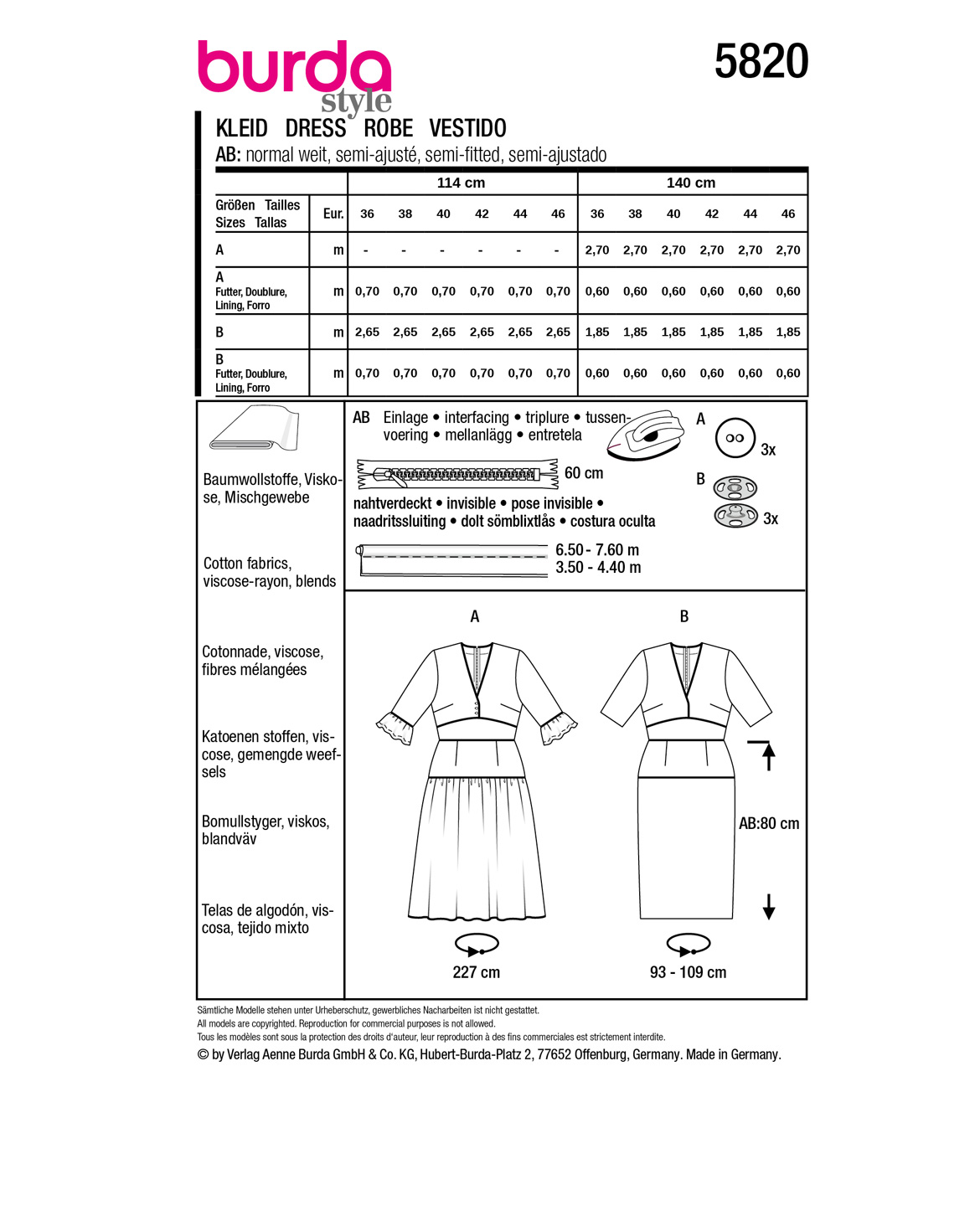 burda Schnittmuster 5820 – Bild 3