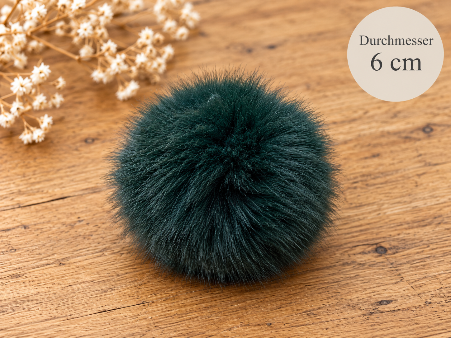 Kunstfell Bommel 6 cm Tannengrün