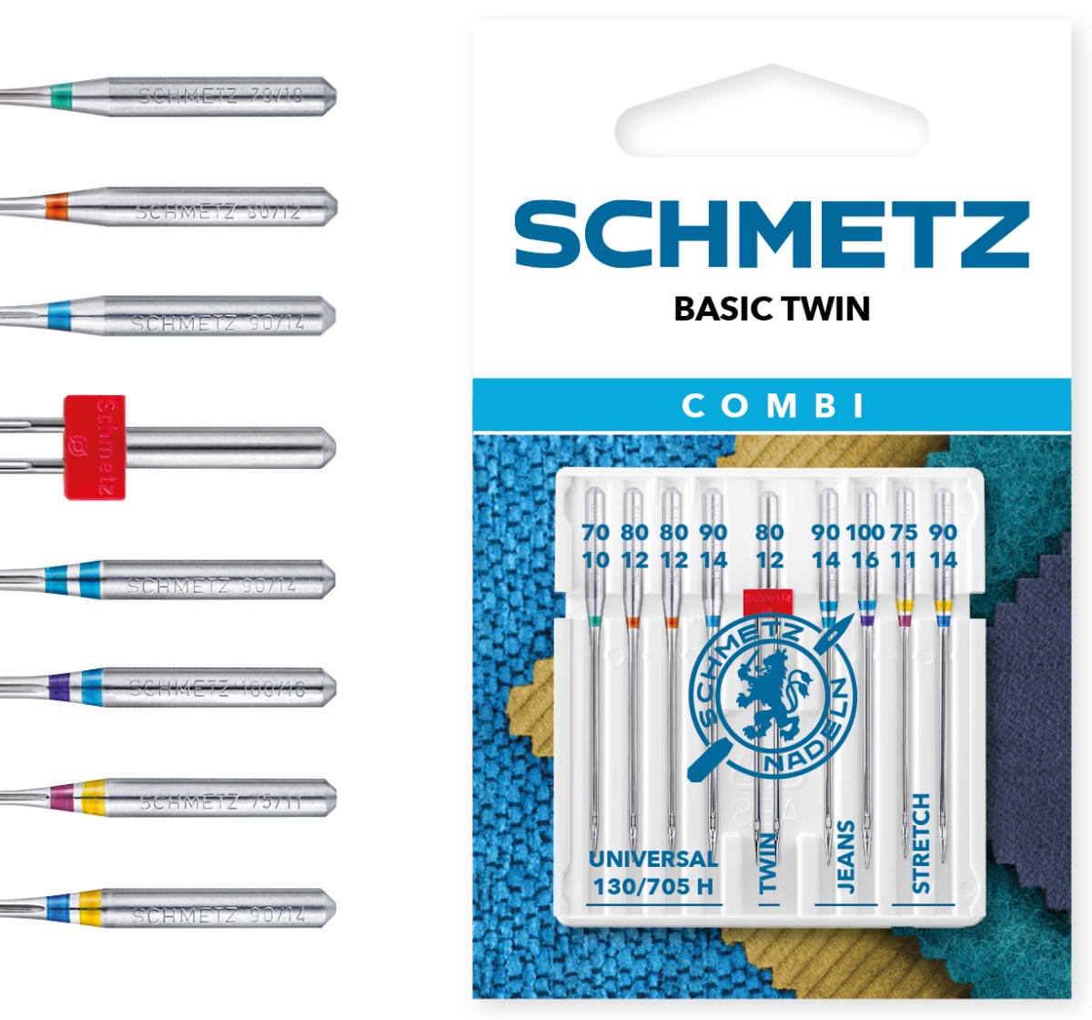 Schmetz Combi Basic Twin (Sortiment) | 130/705 H COMBI – offizielles SCHMETZ Produktfoto