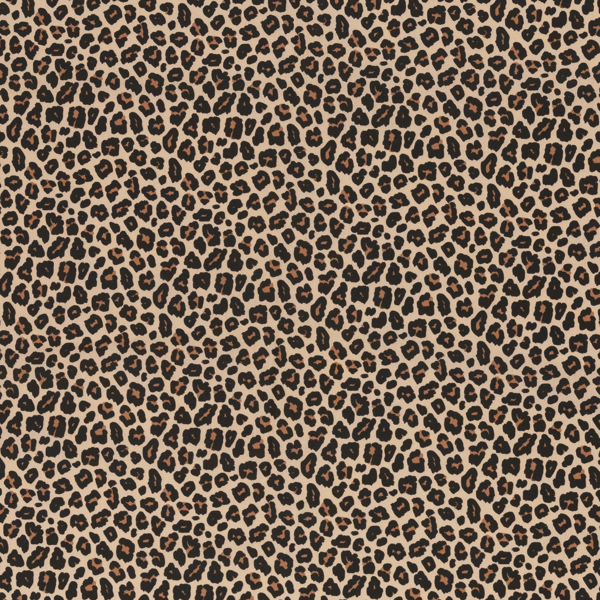 Baumwollstoff Leoparden-Print auf camelfarbenem Grund