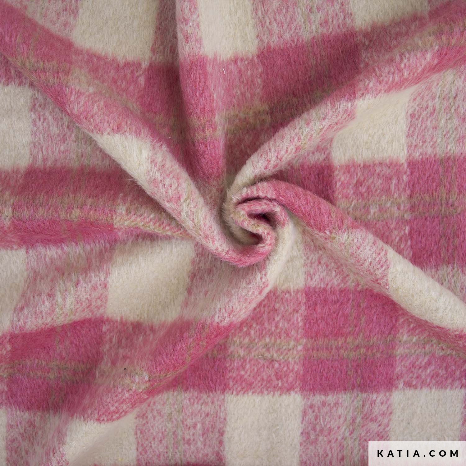 Mantelstoff Plaid Brushed Coat Rosatöne