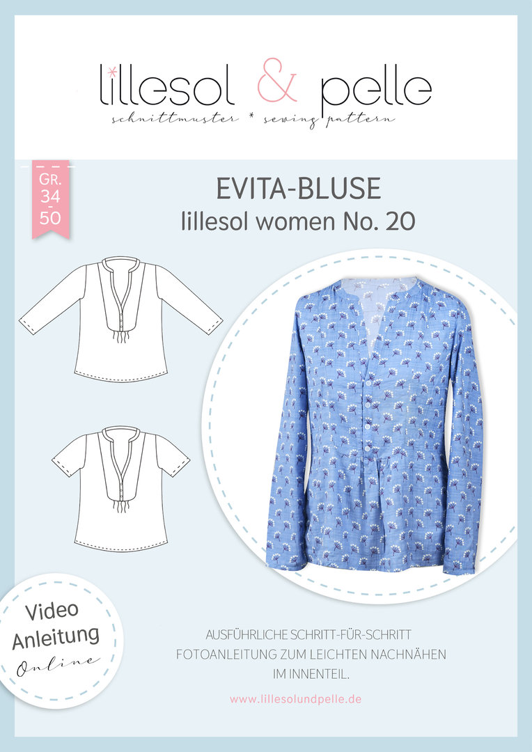 Papierschnittmuster lillesol women No.20 Evita-Bluse