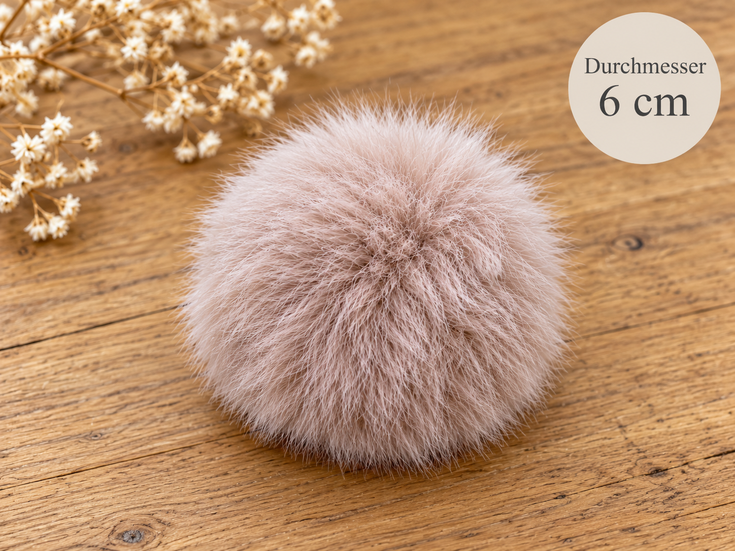 Kunstfell Bommel 6 cm Beige