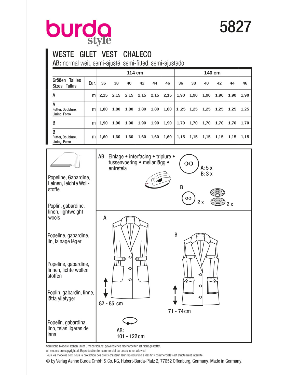 burda Schnittmuster 5827 – Bild 3
