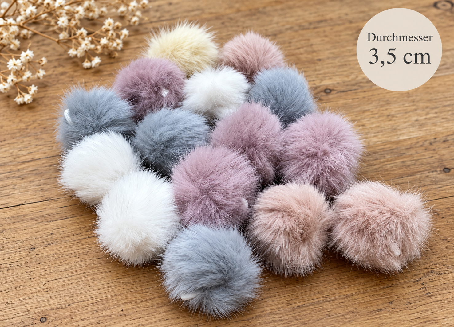 Kunstfell Bommel 3,5 cm Altrosa