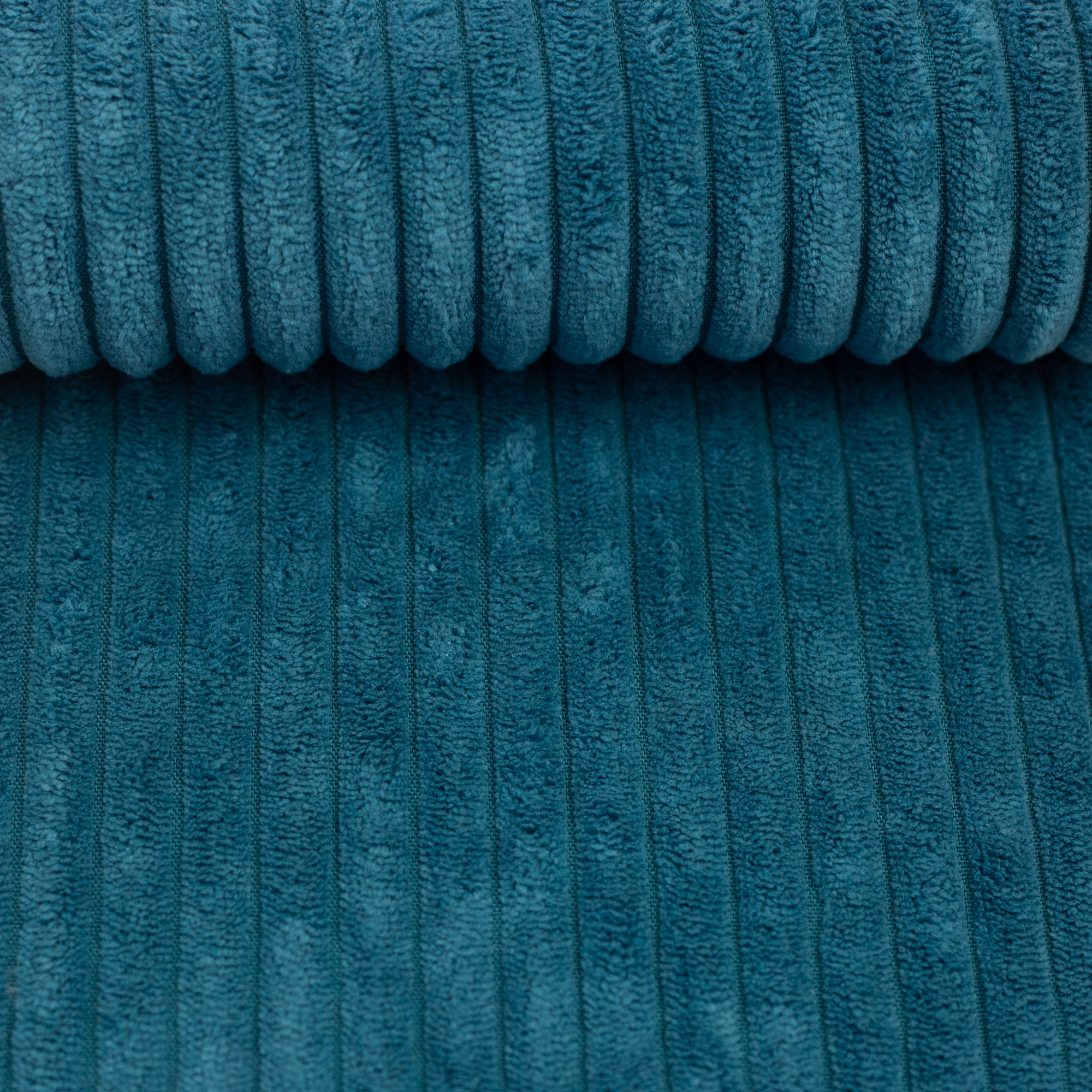 Jumbo Cord Samt Petrol – grob gerippter Polyester-Cordsamt