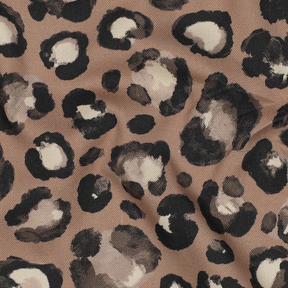 Canvas Leo Kamel – kräftiger Baumwoll-Canvas mit Leoparden-Print