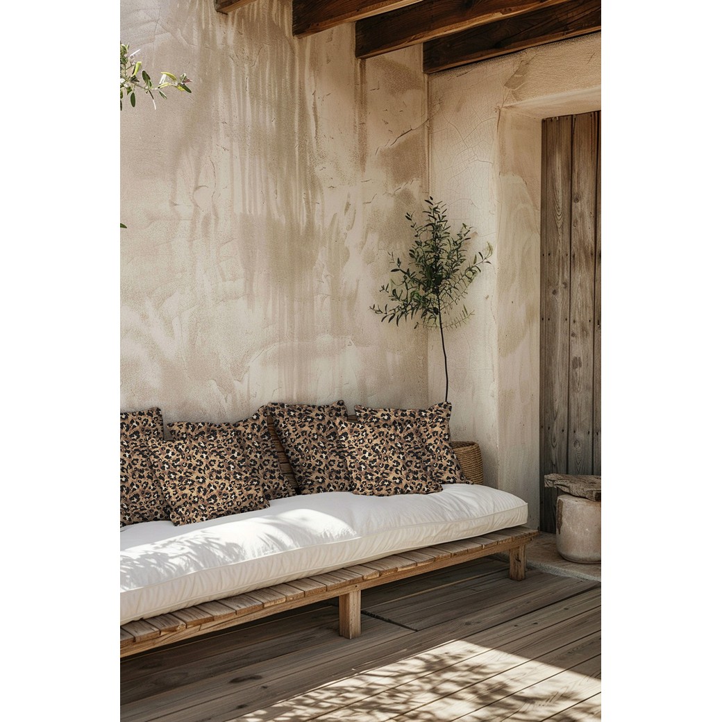 Canvas Stoff – Animal Print / Leo Print  Muster Hellbraun  – Baumwolle