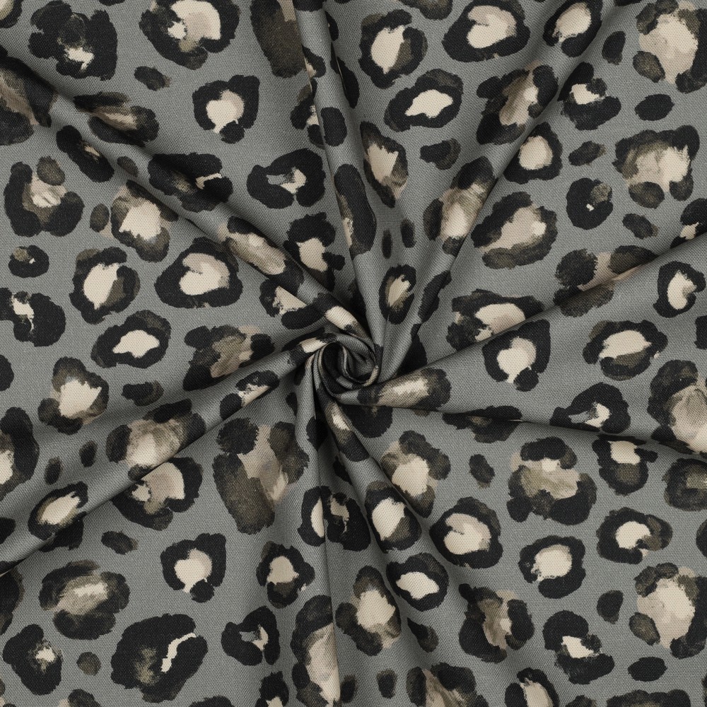 Canvas Leo Salbei – kräftiger Baumwoll-Canvas mit Leoparden-Print