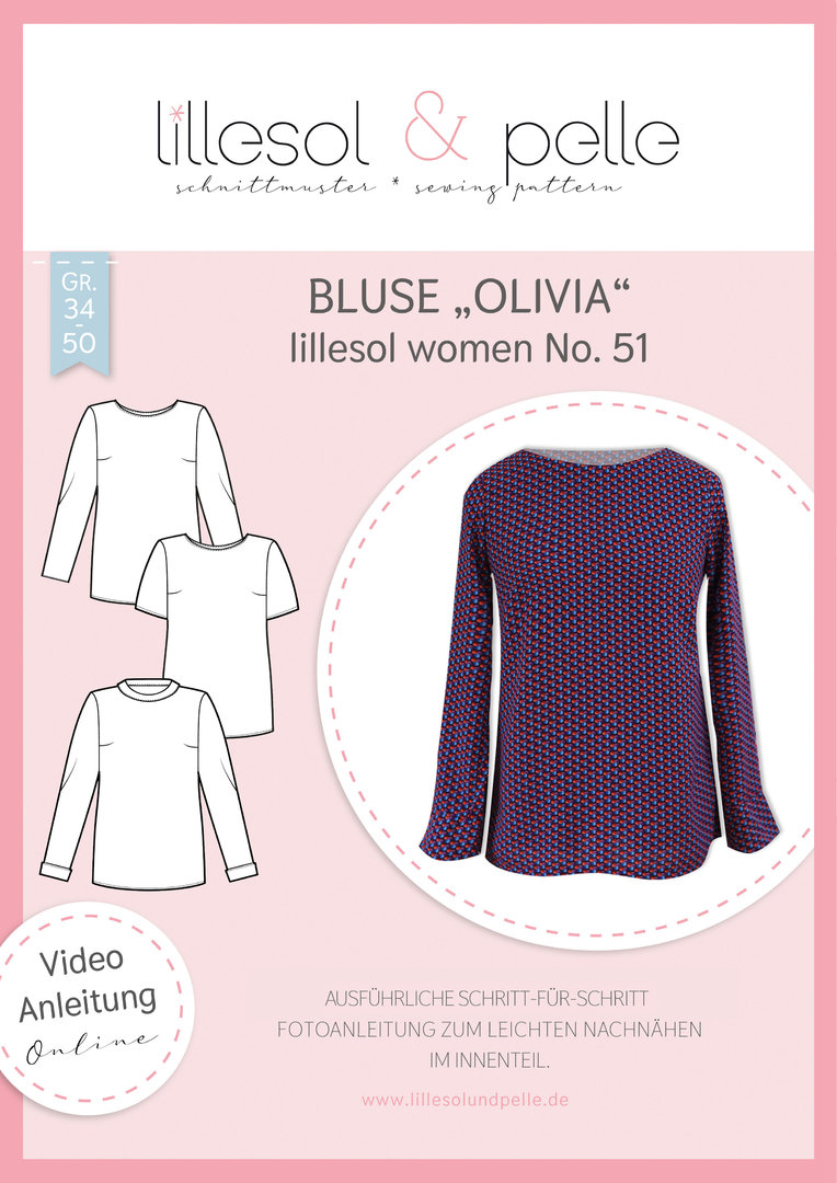 Papierschnittmuster lillesol women No.51 Olivia-Bluse