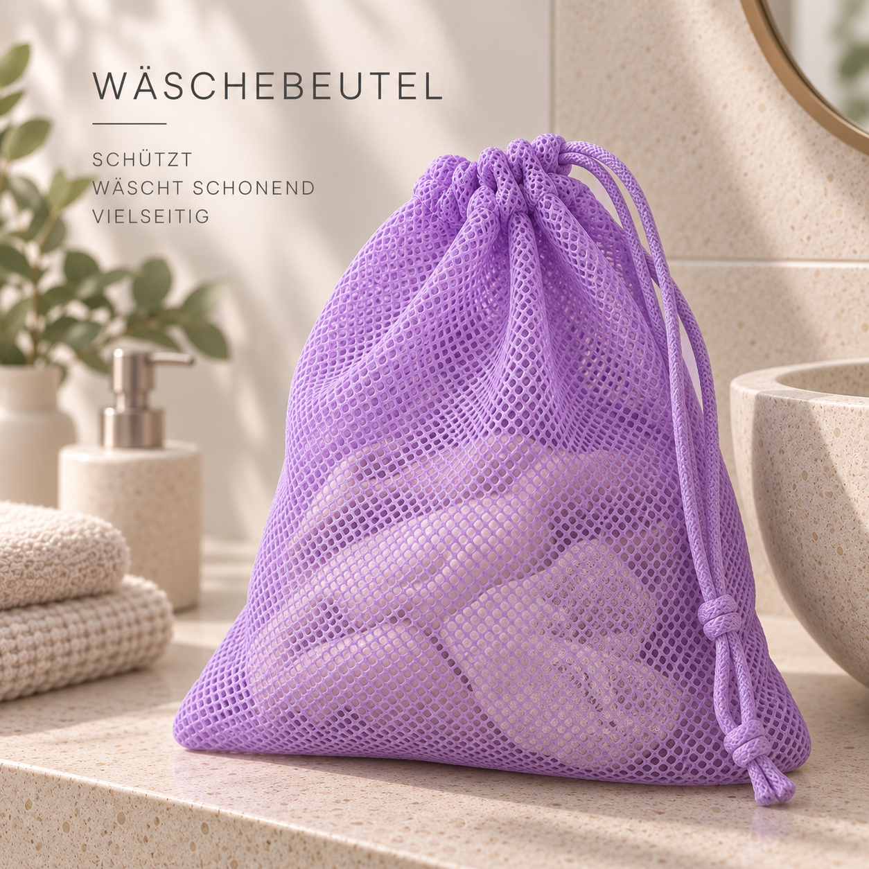 3D Mesh Lila – Verwendungsidee (KI-generiertes Stimmungsbild, kein Produktfoto)