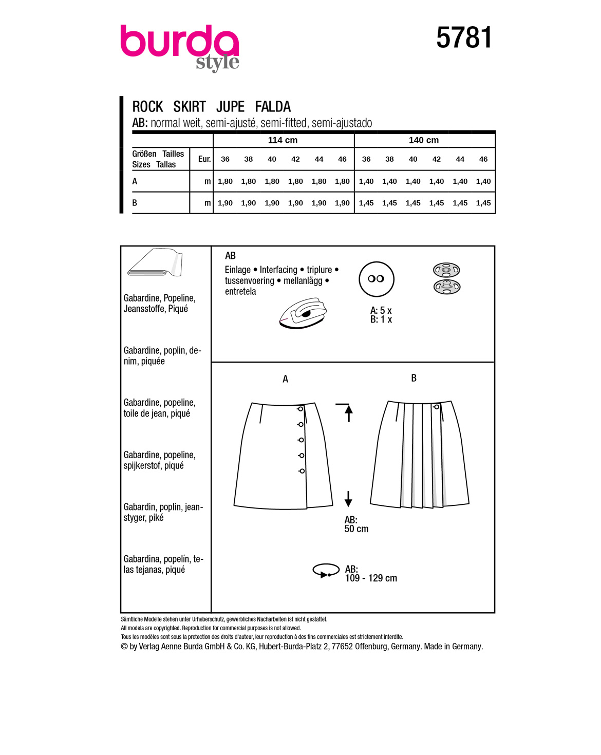 burda Schnittmuster 5781 – Bild 3