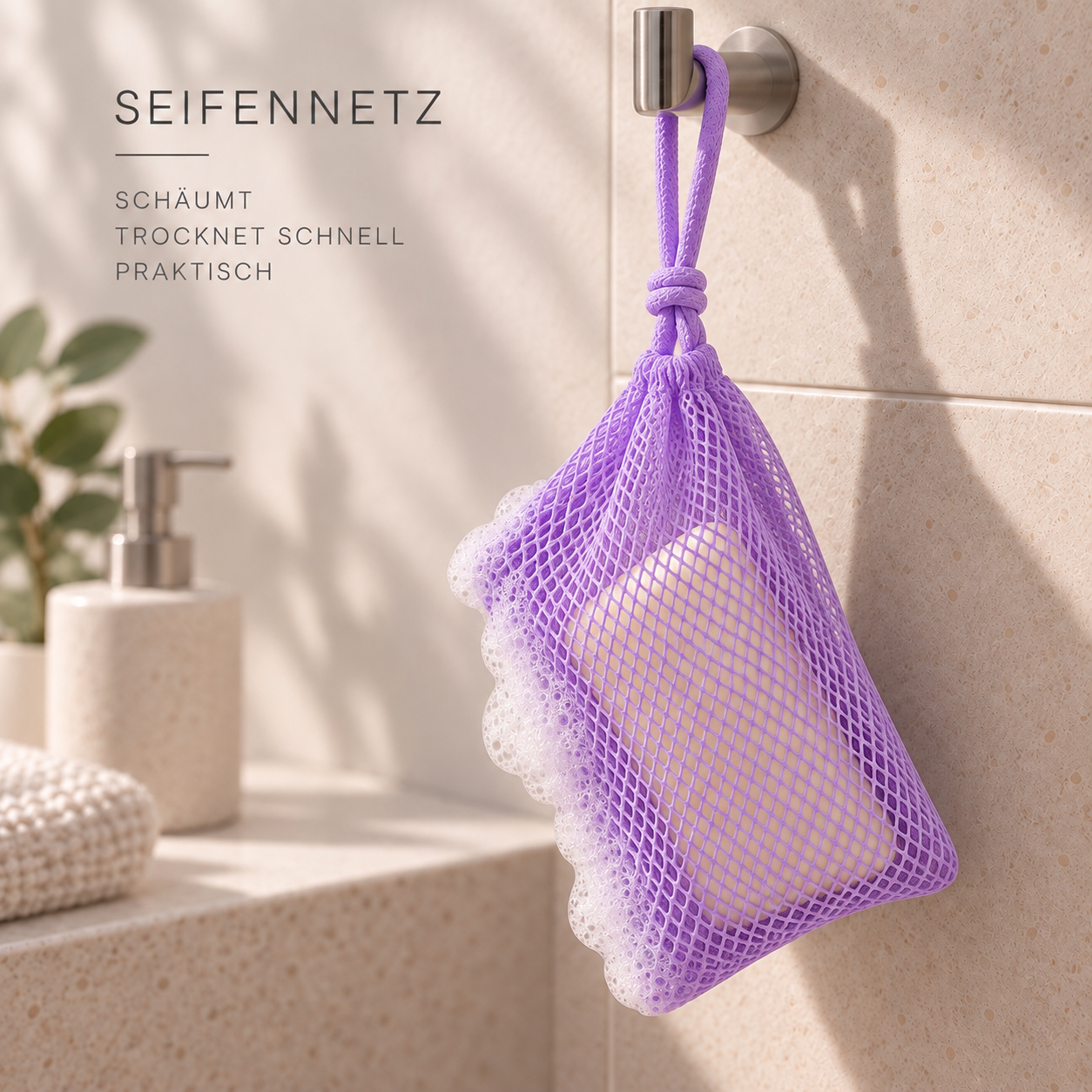 3D Mesh Lila – Verwendungsidee (KI-generiertes Stimmungsbild, kein Produktfoto)