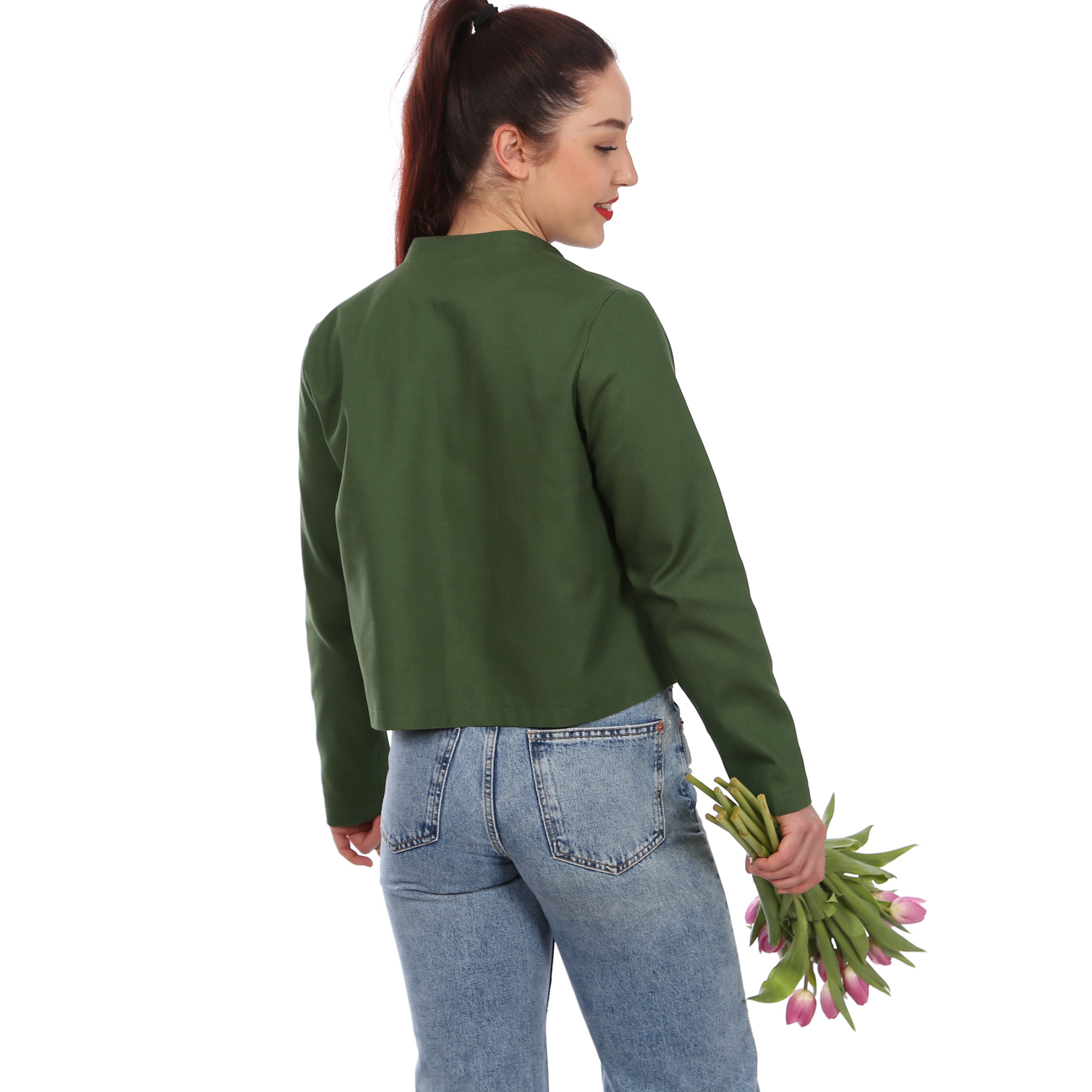Schnittmuster FRAU CLEO – kurze Jacke mit Stehkragen und Tasche, STUDIO SCHNITTREIF