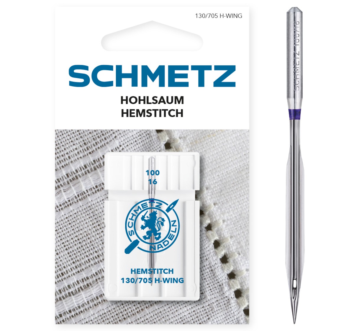 Schmetz Hohlsaum-Nadel (100/16) | 130/705 H WING – offizielles SCHMETZ Produktfoto