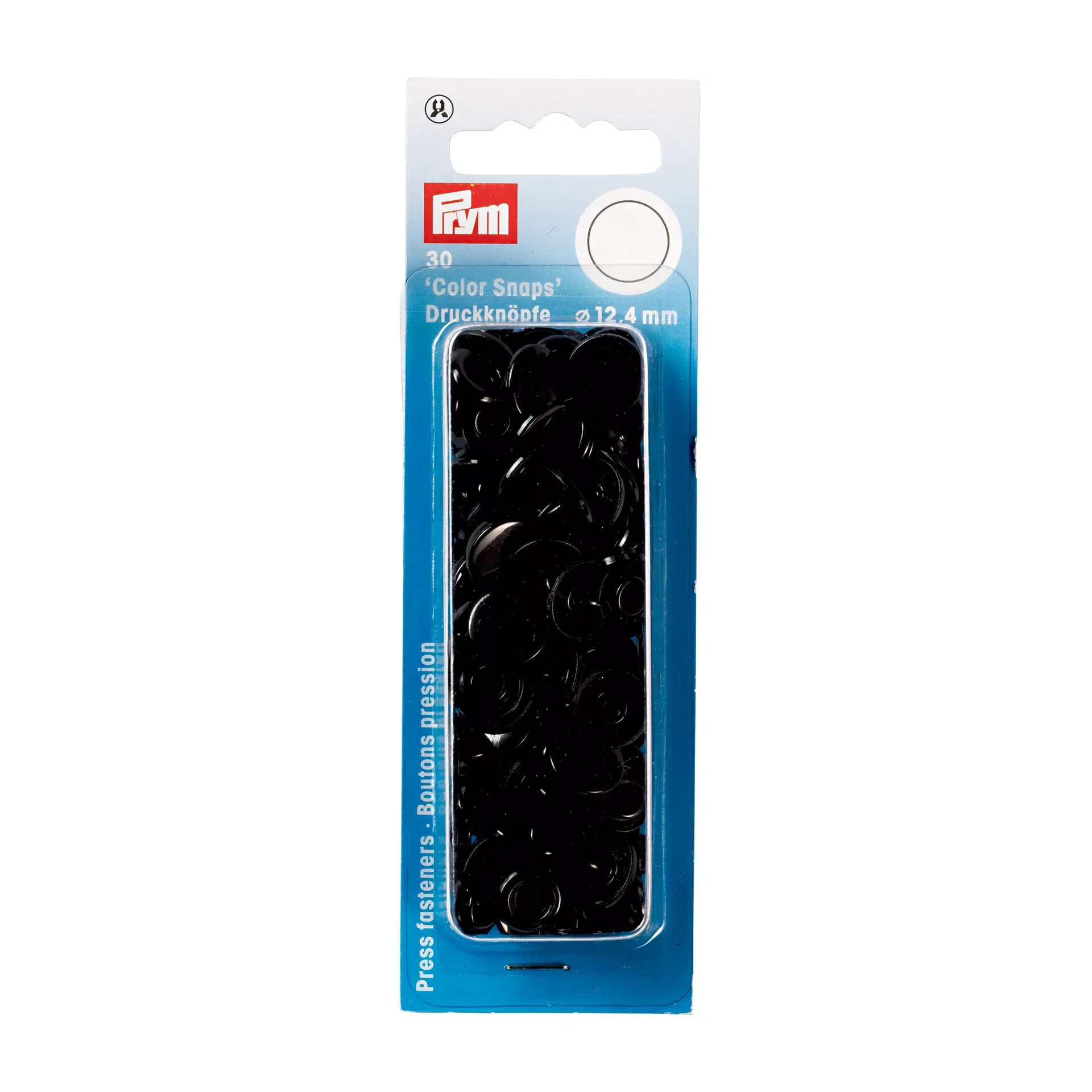 PRYM Nähfrei-Druckknöpfe "Color Snaps" rund 12,4mm schwarz  393105 – offizielles Prym Produktfoto