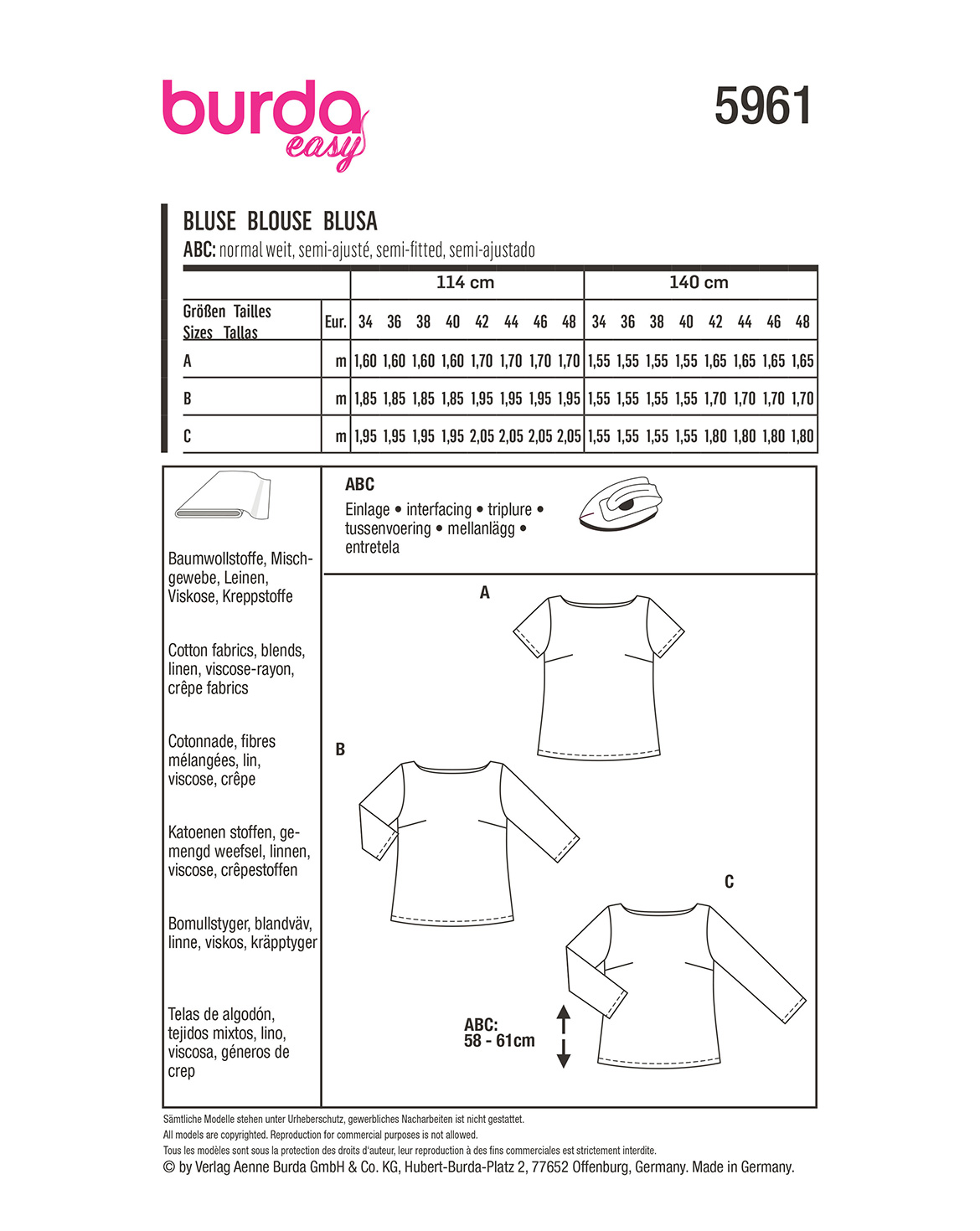 burda Schnittmuster 5961 – Bild 2