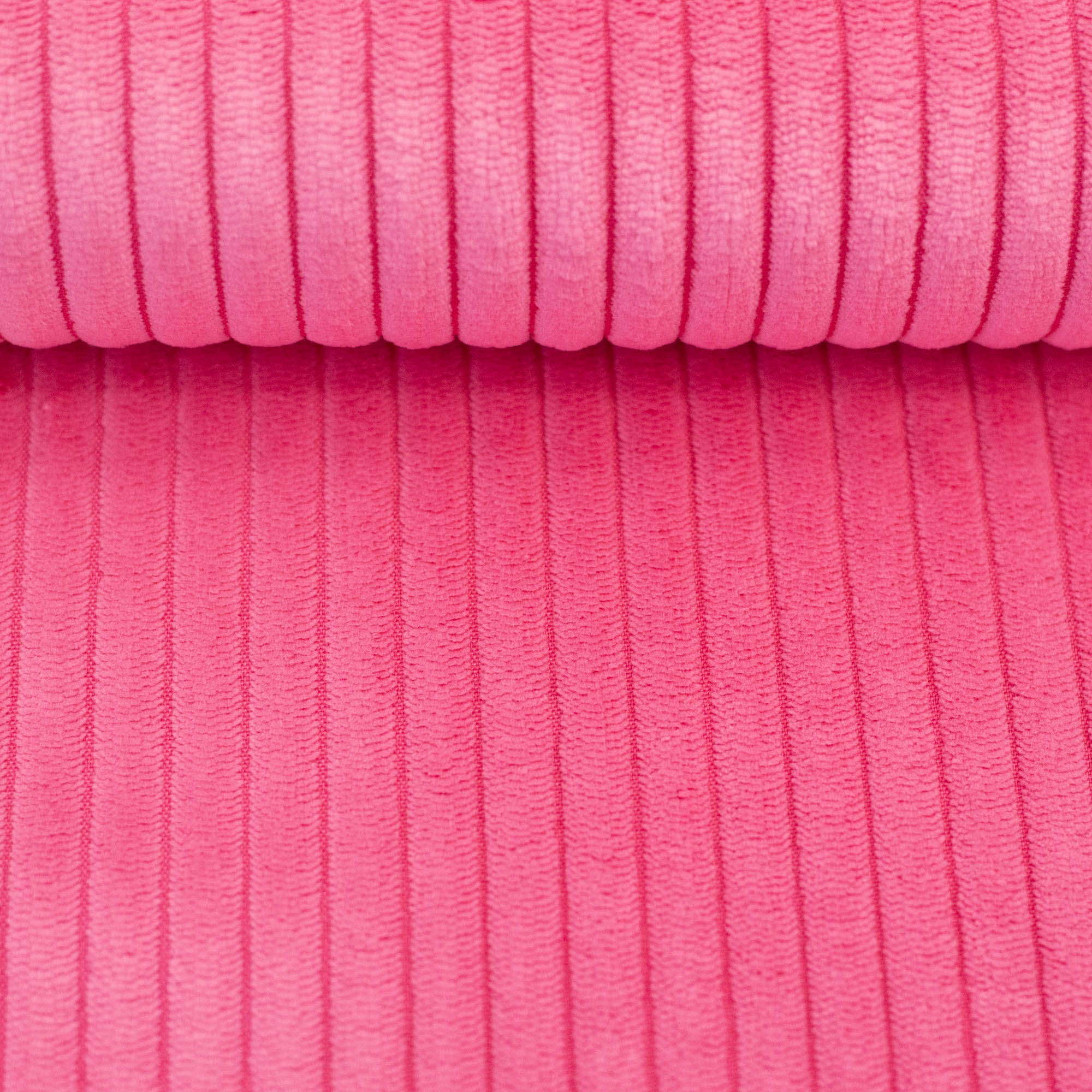 Jumbo Cord Samt Pink – grob gerippter Polyester-Cordsamt