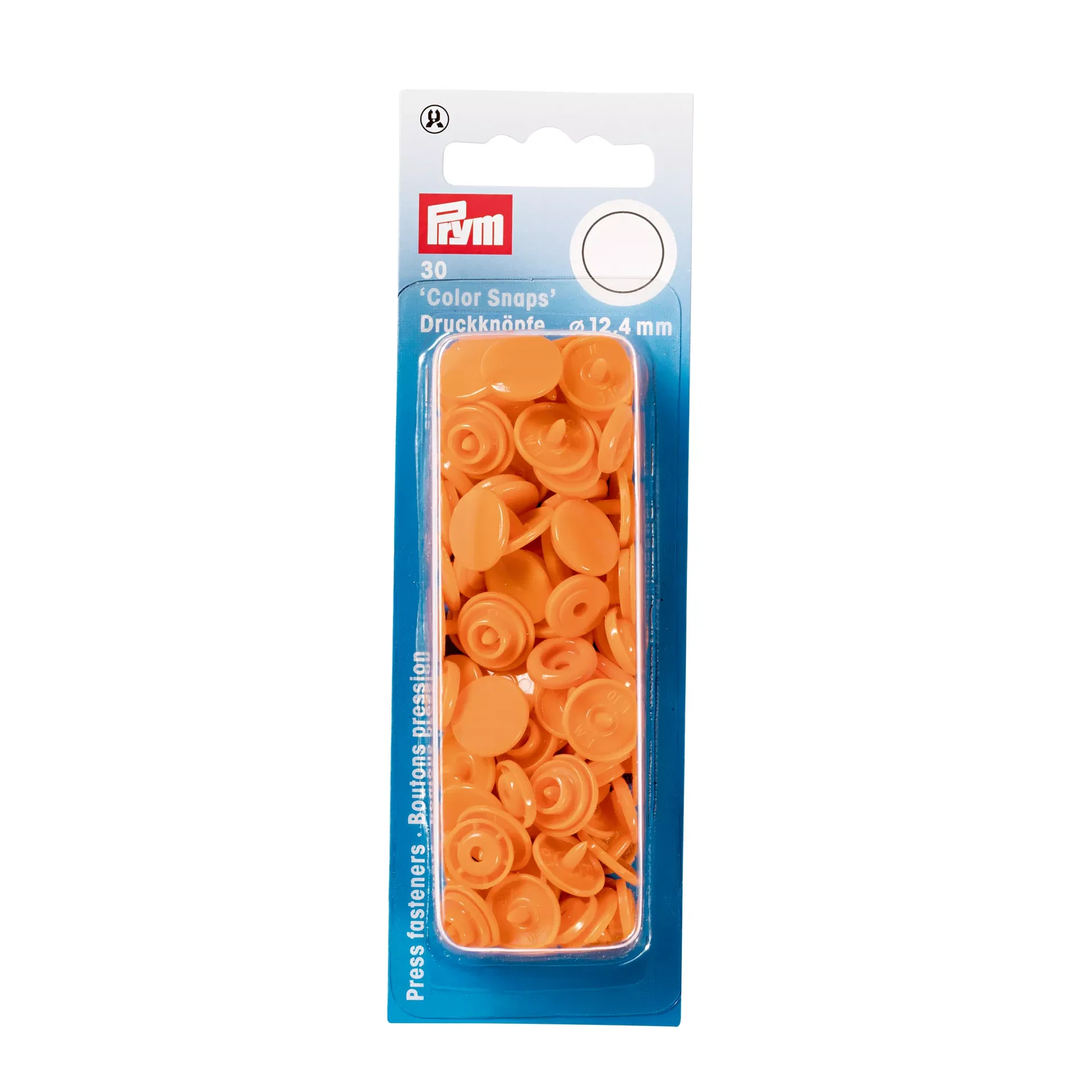 PRYM Nähfrei-Druckknöpfe "Color Snaps" rund 12,4mm orange  393140 – offizielles Prym Produktfoto