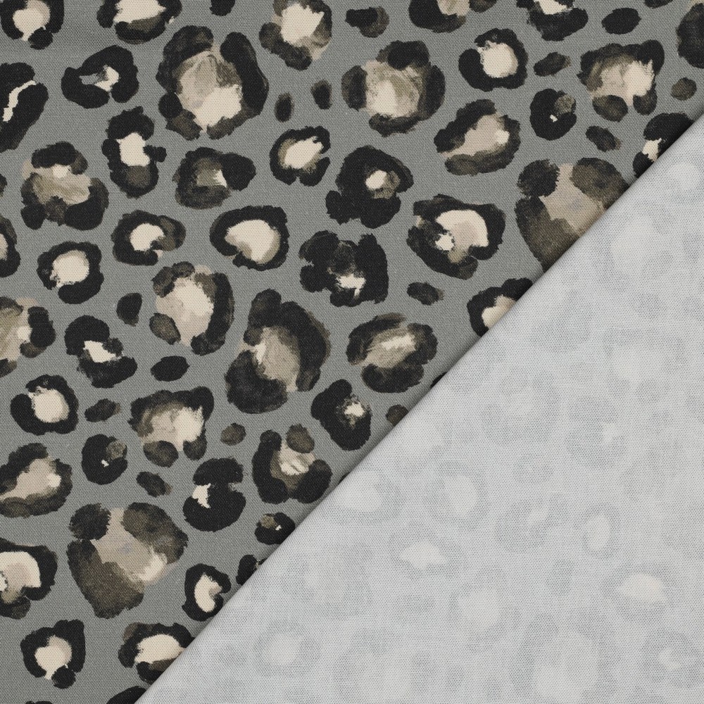 Canvas Leo Salbei – kräftiger Baumwoll-Canvas mit Leoparden-Print