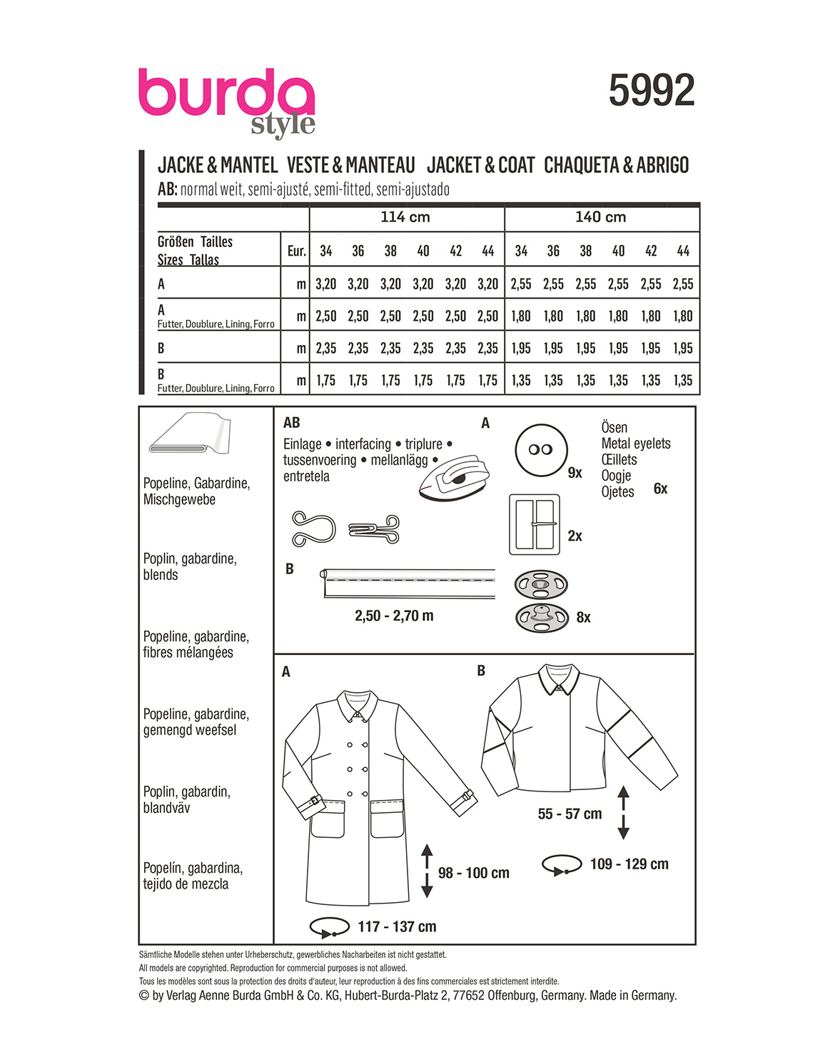 burda Schnittmuster 5992 – Bild 2