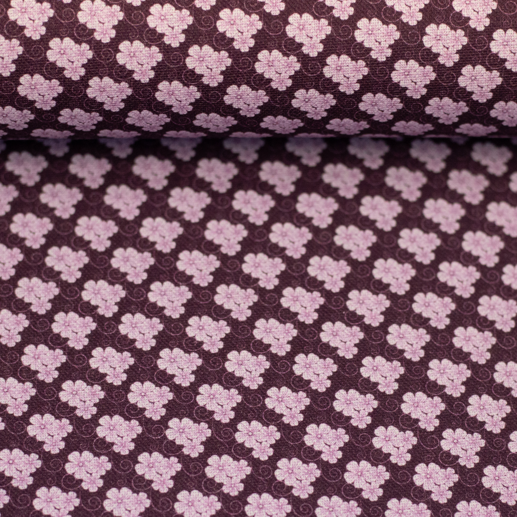 Baumwollstoff Blümchen  bordeaux 