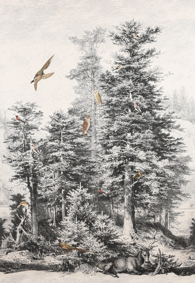 Wald und Tiere Panel 205 x 140 cm