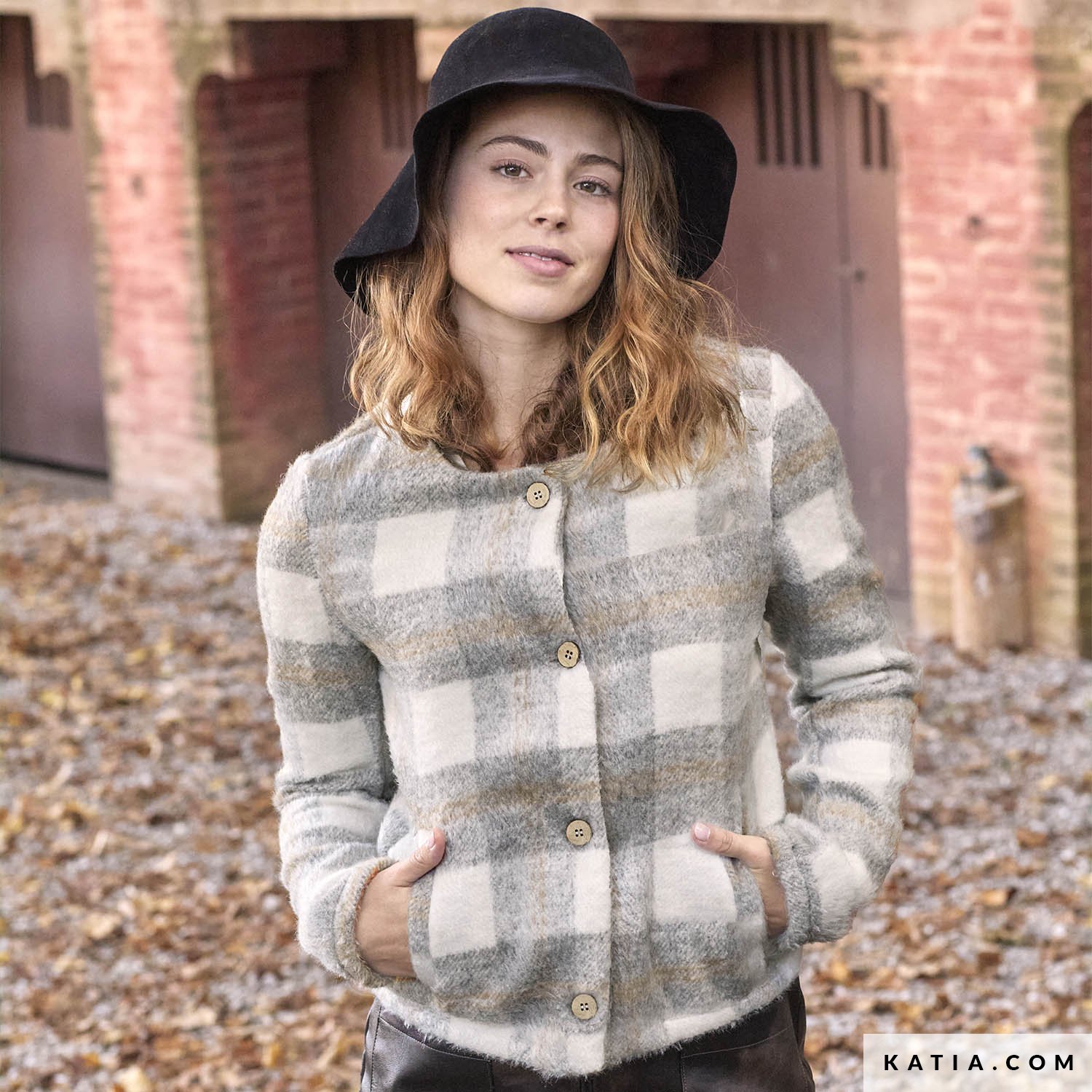 Mantelstoff Plaid Brushed Coat Grautöne
