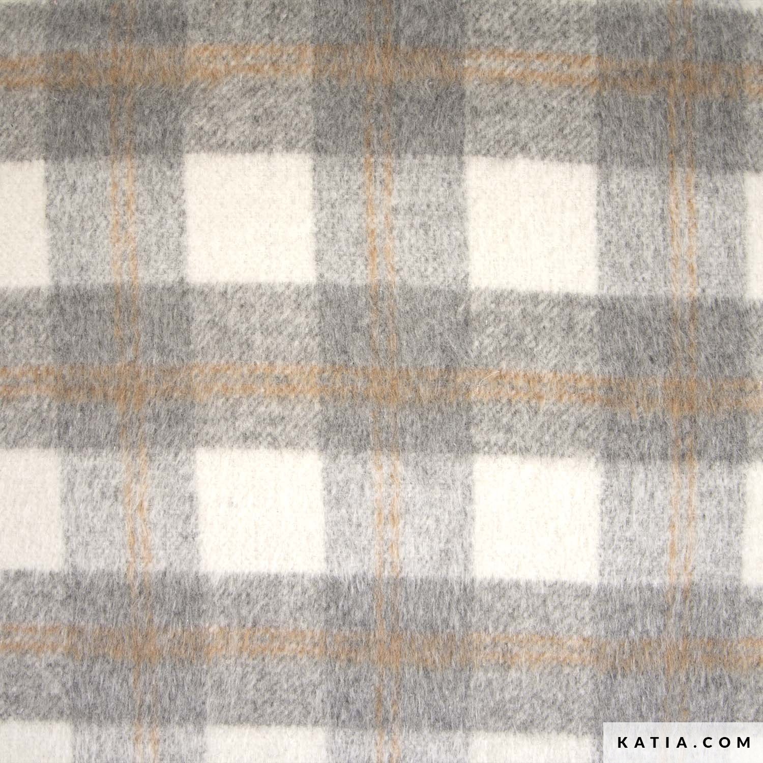 Mantelstoff Plaid Brushed Coat Grautöne