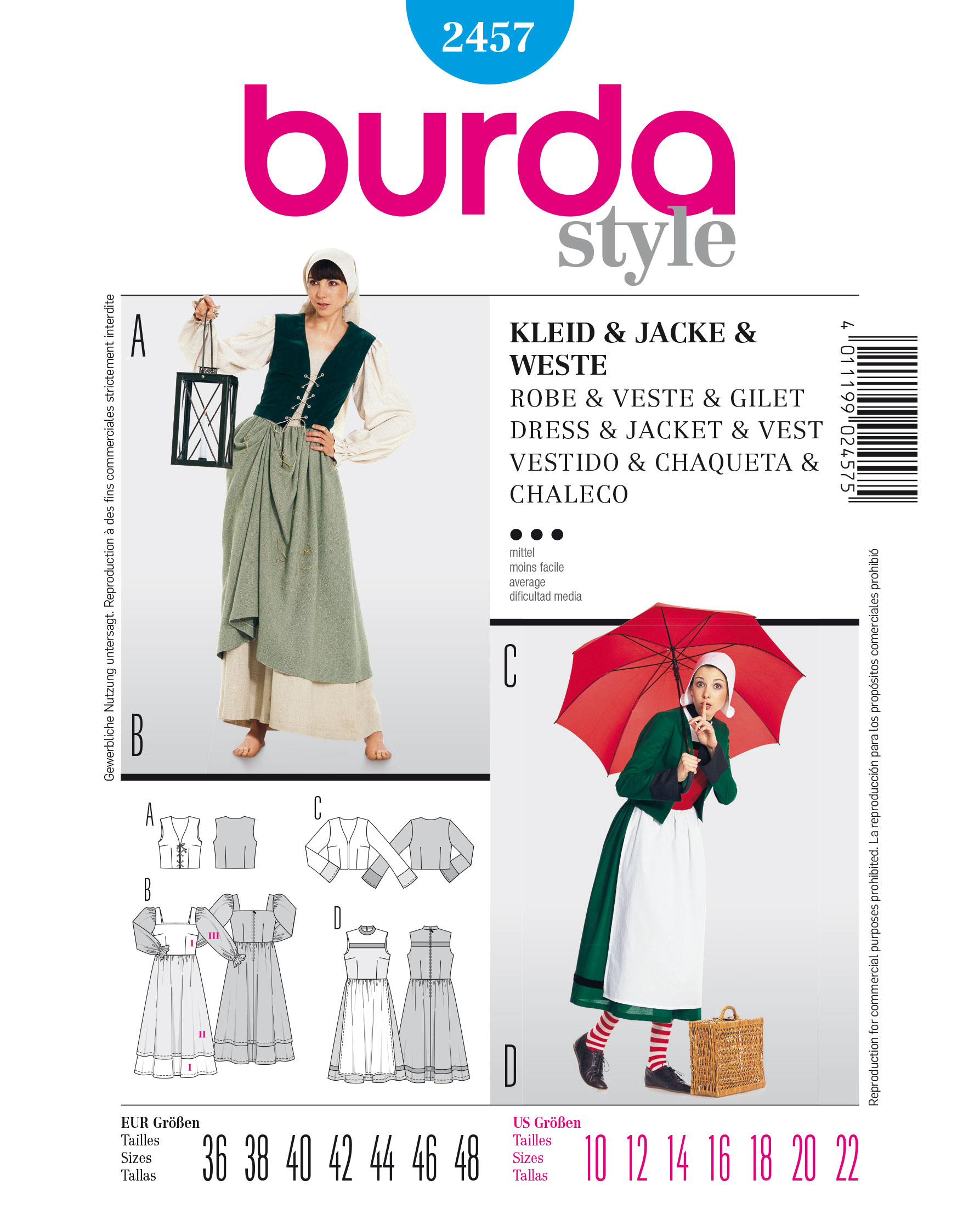 burda Schnittmuster 2457 – Bild 1